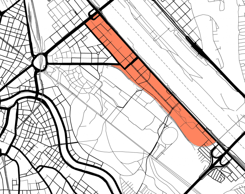 city plan of urban area in vienna